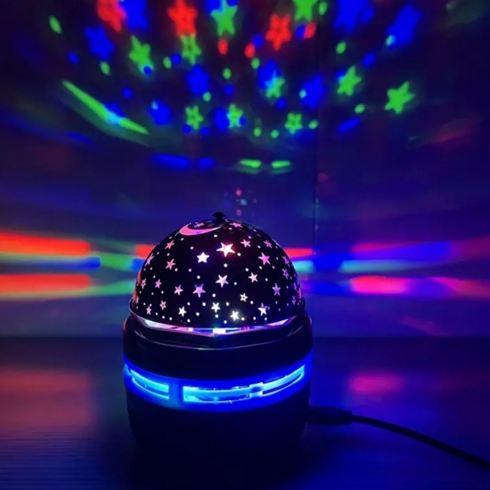 USB Moon & Stars Night Light w/ Auto-Rotating Projector, Touch Control